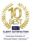 10 Best of 2017: Client Satisfaction, American Institute of Personal Injury Attorneys badge